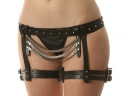 fetish suspender harness in genuine leather 